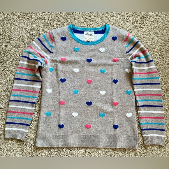 Telluride Clothing Co. Multicolour Polka Dot Heart + Striped Merino Wool Sweater - Picture 3 of 6